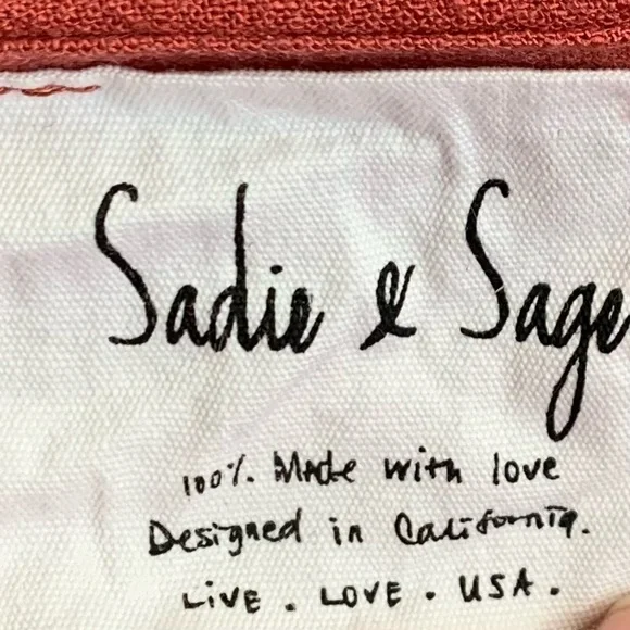 Sadie & Sage Square Neck Button Down Linen Blend Dress Sz M - Picture 6 of 7